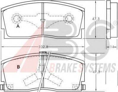 A.B.S. 36658 OE - Комплект спирачно феродо, дискови спирачки vvparts.bg