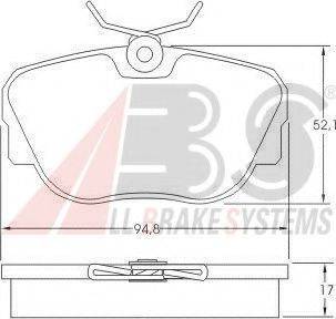 A.B.S. 36664 OE - Комплект спирачно феродо, дискови спирачки vvparts.bg