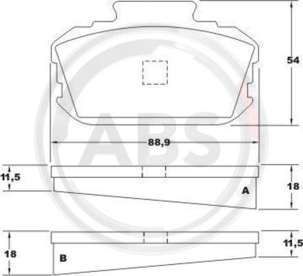 A.B.S. 36101 - Комплект спирачно феродо, дискови спирачки vvparts.bg