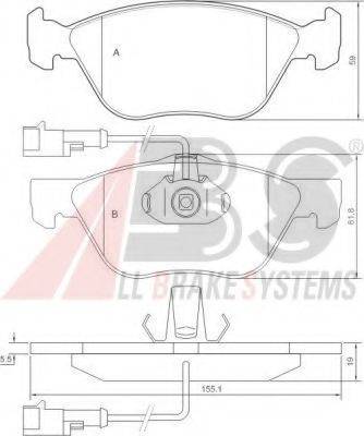 A.B.S. 36894 OE - Комплект спирачно феродо, дискови спирачки vvparts.bg