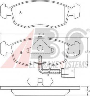 A.B.S. 36846 OE - Комплект спирачно феродо, дискови спирачки vvparts.bg