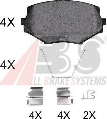 A.B.S. 36889 OE - Комплект спирачно феродо, дискови спирачки vvparts.bg