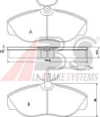 A.B.S. 36883 OE - Комплект спирачно феродо, дискови спирачки vvparts.bg