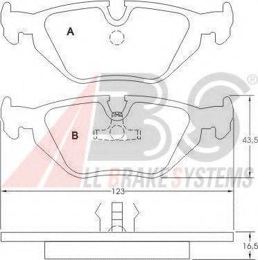 A.B.S. 36824 OE - Комплект спирачно феродо, дискови спирачки vvparts.bg