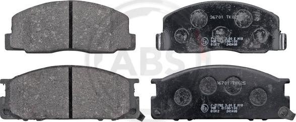 A.B.S. 36701 - Комплект спирачно феродо, дискови спирачки vvparts.bg