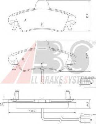 A.B.S. 37498 OE - Комплект спирачно феродо, дискови спирачки vvparts.bg