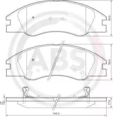 A.B.S. 37492 OE - Комплект спирачно феродо, дискови спирачки vvparts.bg