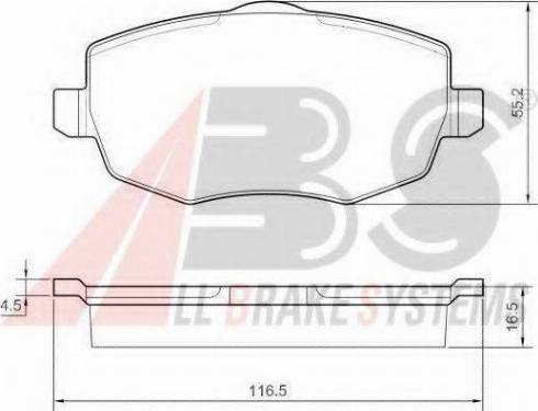 A.B.S. 37444 OE - Комплект спирачно феродо, дискови спирачки vvparts.bg