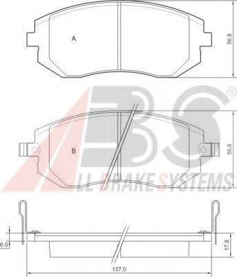 A.B.S. 37446 OE - Комплект спирачно феродо, дискови спирачки vvparts.bg