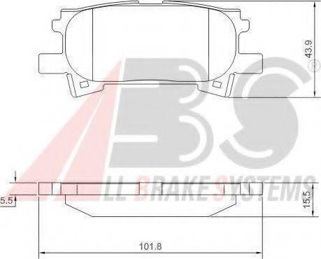 A.B.S. 37459 OE - Комплект спирачно феродо, дискови спирачки vvparts.bg