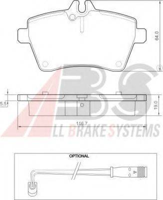 A.B.S. 37456 OE - Комплект спирачно феродо, дискови спирачки vvparts.bg