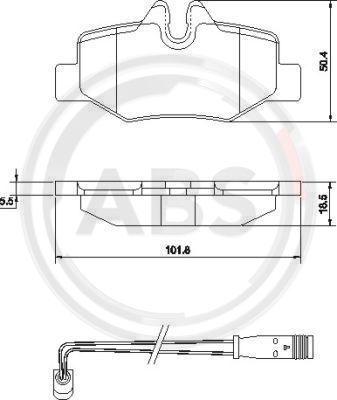 A.B.S. 37450 - Комплект спирачно феродо, дискови спирачки vvparts.bg