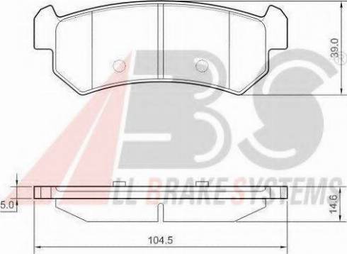 A.B.S. 37461 OE - Комплект спирачно феродо, дискови спирачки vvparts.bg