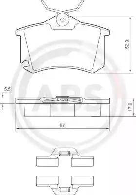 A.B.S. 37412 - Комплект спирачно феродо, дискови спирачки vvparts.bg