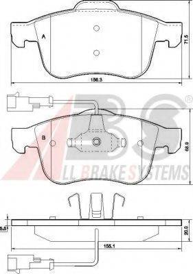 A.B.S. 37485 OE - Комплект спирачно феродо, дискови спирачки vvparts.bg