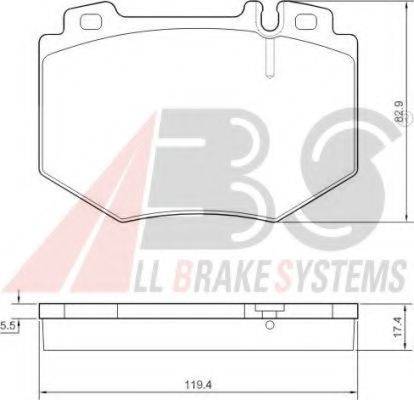 A.B.S. 37480 OE - Комплект спирачно феродо, дискови спирачки vvparts.bg