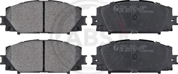 A.B.S. 37542 - Комплект спирачно феродо, дискови спирачки vvparts.bg