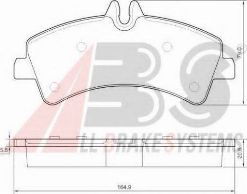 A.B.S. 37554 OE - Комплект спирачно феродо, дискови спирачки vvparts.bg