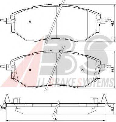 A.B.S. 37502 OE - Комплект спирачно феродо, дискови спирачки vvparts.bg