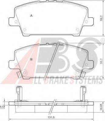 A.B.S. 37529 OE - Комплект спирачно феродо, дискови спирачки vvparts.bg