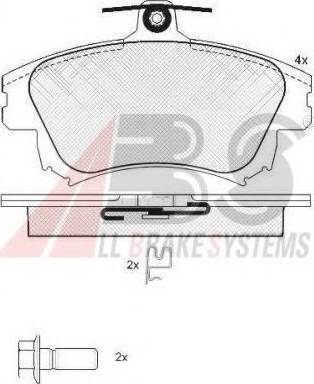 A.B.S. 37521 OE - Комплект спирачно феродо, дискови спирачки vvparts.bg