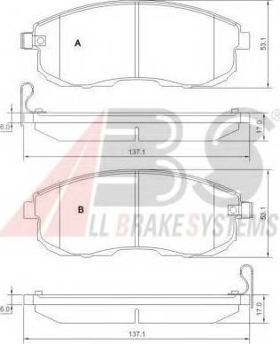 A.B.S. 37648 OE - Комплект спирачно феродо, дискови спирачки vvparts.bg