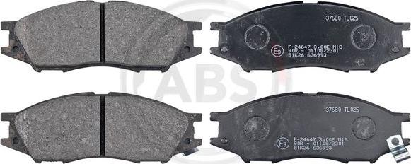 A.B.S. 37680 - Комплект спирачно феродо, дискови спирачки vvparts.bg