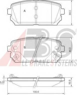 A.B.S. 37621 OE - Комплект спирачно феродо, дискови спирачки vvparts.bg