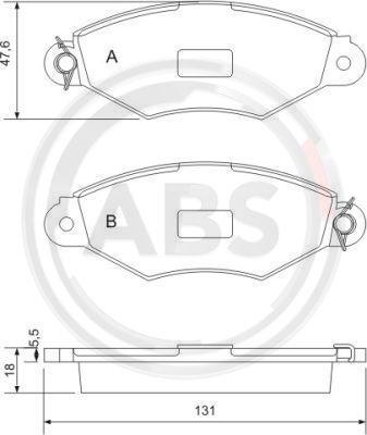 A.B.S. 37040 - Комплект спирачно феродо, дискови спирачки vvparts.bg