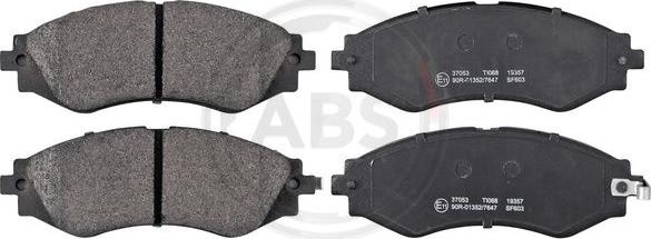 A.B.S. 37053 - Комплект спирачно феродо, дискови спирачки vvparts.bg
