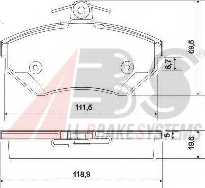 A.B.S. 37010 OE - Комплект спирачно феродо, дискови спирачки vvparts.bg