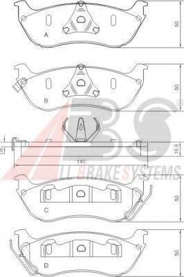 A.B.S. 37148 OE - Комплект спирачно феродо, дискови спирачки vvparts.bg