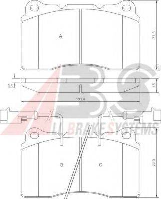 A.B.S. 37106 OE - Комплект спирачно феродо, дискови спирачки vvparts.bg