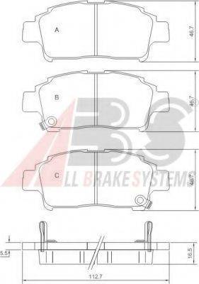 A.B.S. 37135 OE - Комплект спирачно феродо, дискови спирачки vvparts.bg