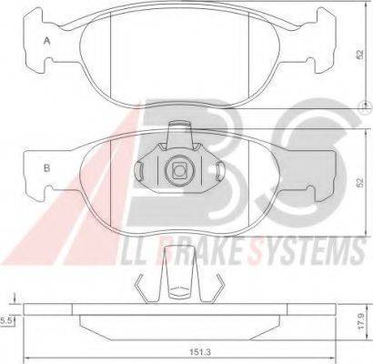 A.B.S. 37132 OE - Комплект спирачно феродо, дискови спирачки vvparts.bg