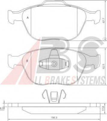 A.B.S. 37349 OE - Комплект спирачно феродо, дискови спирачки vvparts.bg