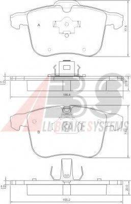 A.B.S. 37389 OE - Комплект спирачно феродо, дискови спирачки vvparts.bg