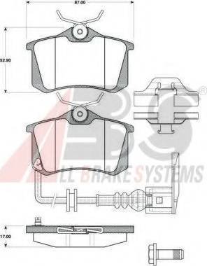 A.B.S. 37334 OE - Комплект спирачно феродо, дискови спирачки vvparts.bg