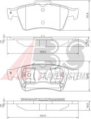 A.B.S. 37216 OE - Комплект спирачно феродо, дискови спирачки vvparts.bg