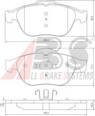 A.B.S. 37218 OE - Комплект спирачно феродо, дискови спирачки vvparts.bg