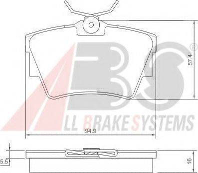 A.B.S. 37288 OE - Комплект спирачно феродо, дискови спирачки vvparts.bg