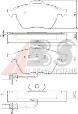 A.B.S. 37239 OE - Комплект спирачно феродо, дискови спирачки vvparts.bg