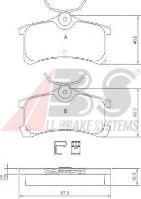 A.B.S. 37270 OE - Комплект спирачно феродо, дискови спирачки vvparts.bg