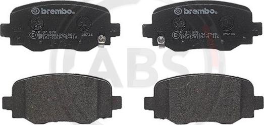A.B.S. P37020 - Комплект спирачно феродо, дискови спирачки vvparts.bg