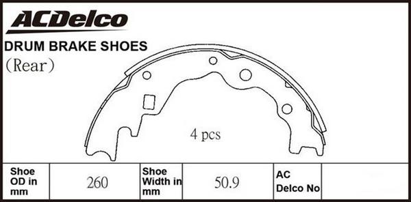 ACDelco ACBS1587 - Комплект спирачна челюст vvparts.bg