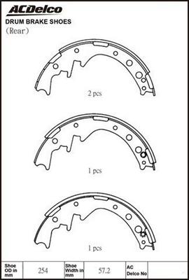 ACDelco ACBS1648 - Комплект спирачна челюст vvparts.bg