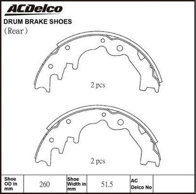 ACDelco ACBS1665 - Комплект спирачна челюст vvparts.bg