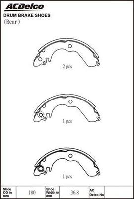 ACDelco ACBS1681 - Комплект спирачна челюст vvparts.bg