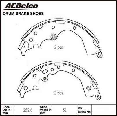 ACDelco ACBS1847 - Комплект спирачна челюст vvparts.bg