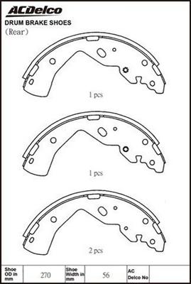 ACDelco ACBS1822 - Комплект спирачна челюст vvparts.bg